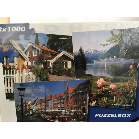 Wild Horse Puzzle Smaland/Hardangerfjord/Nyhavn, 3 x 1000 Teile