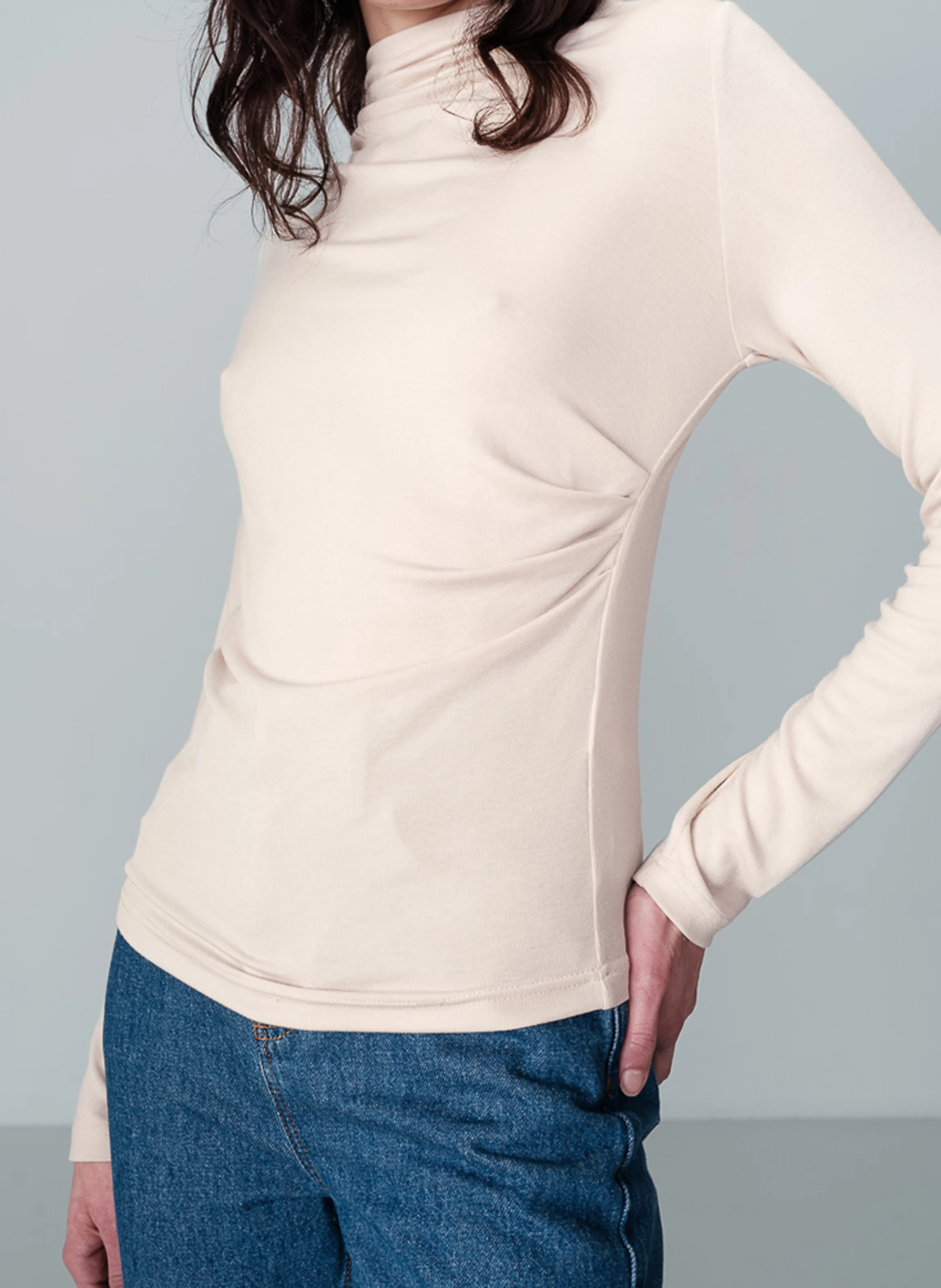 NOON - Top manches longues drapé à fronces | Beige