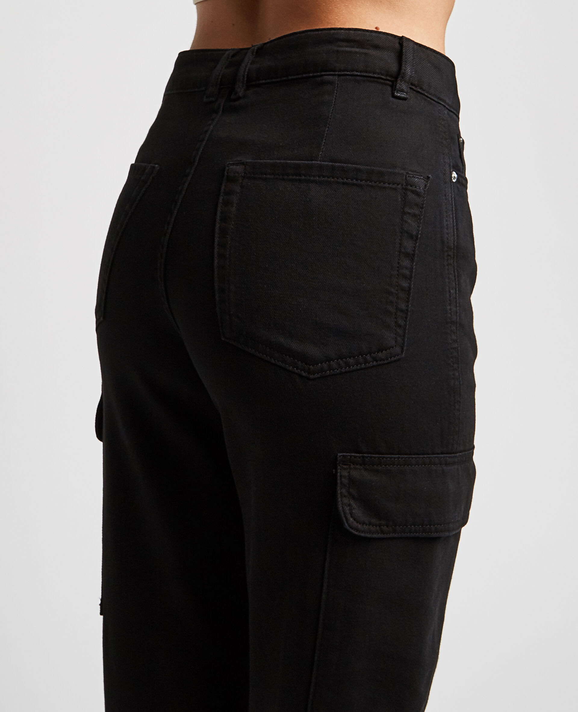 Jean cargo droit - Noir