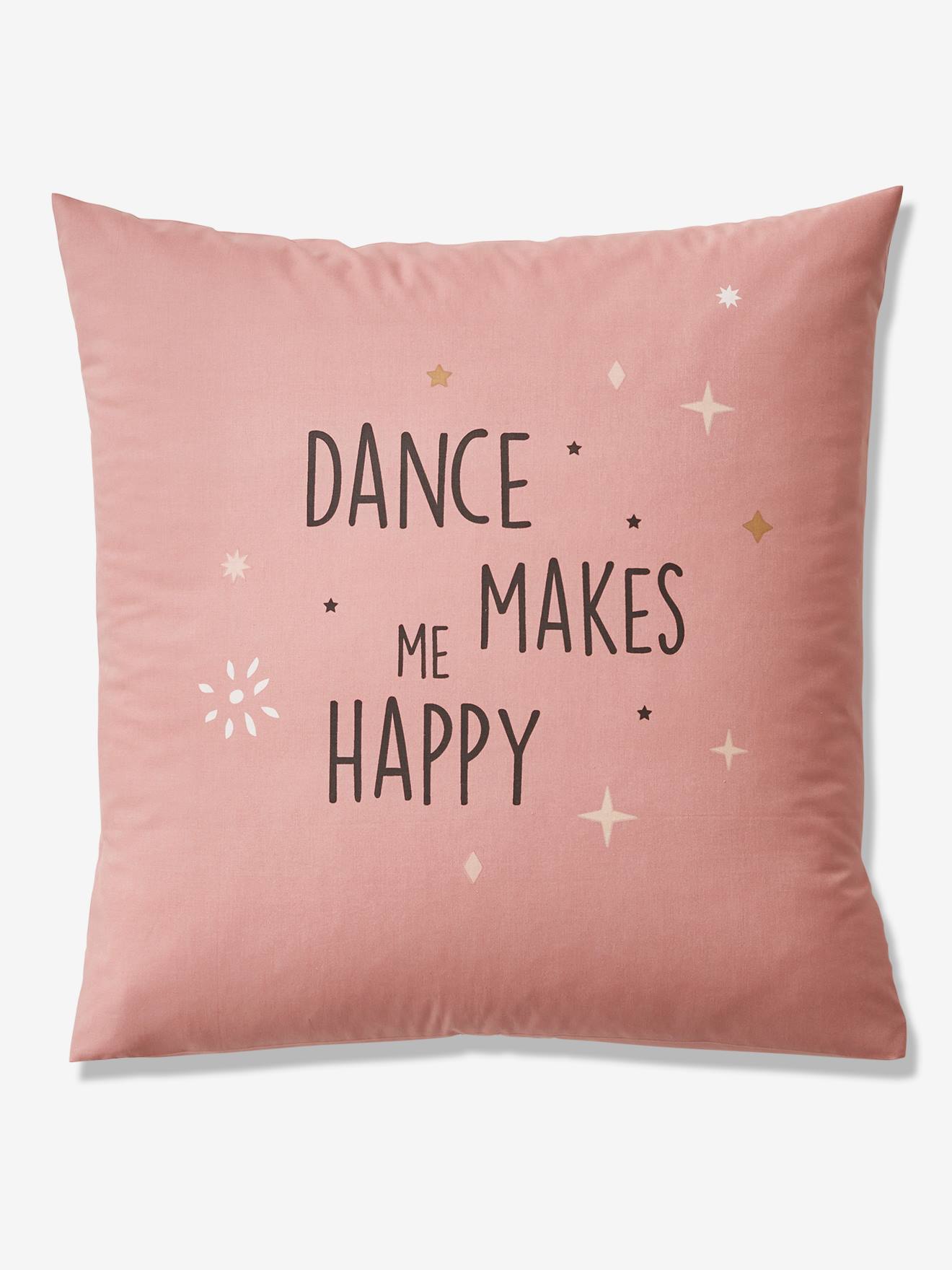 Conjunto de capa de edredom e fronha infantil Entrechat, rosa médio, liso com estampas.