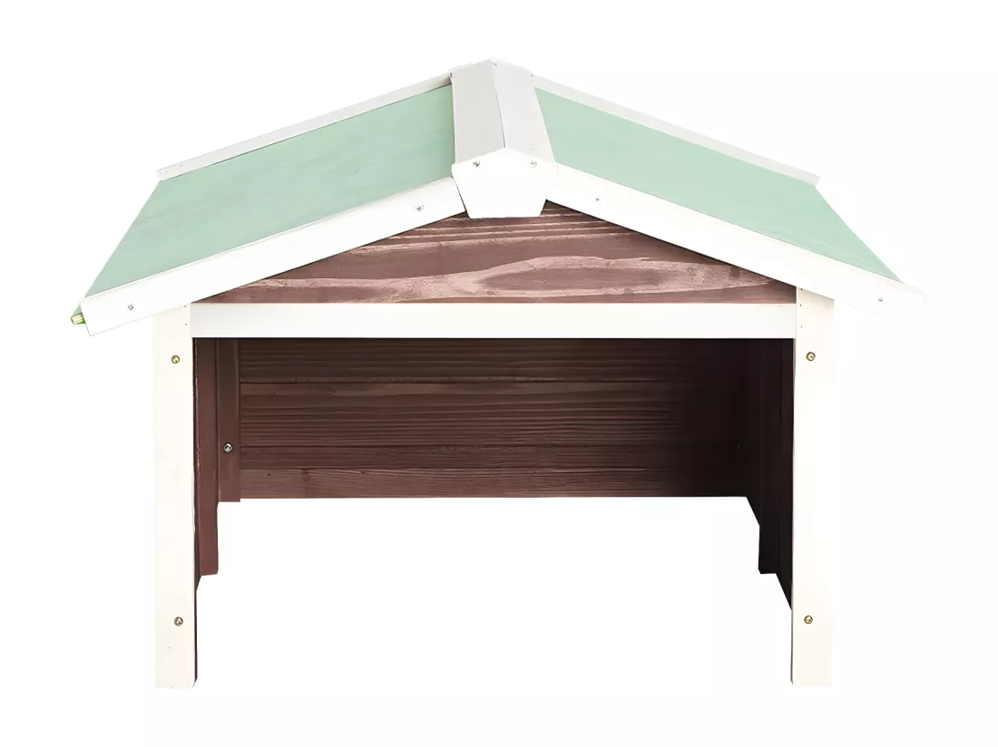Prolenta Premium - Garage de tondeuse à gazon 72x87x50 cm Moka et blanc Sapin