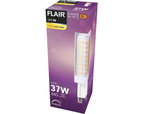 FLAIR LED pinvoetlamp G9/4,9W (37W) 440 lm 2700 K warm wit