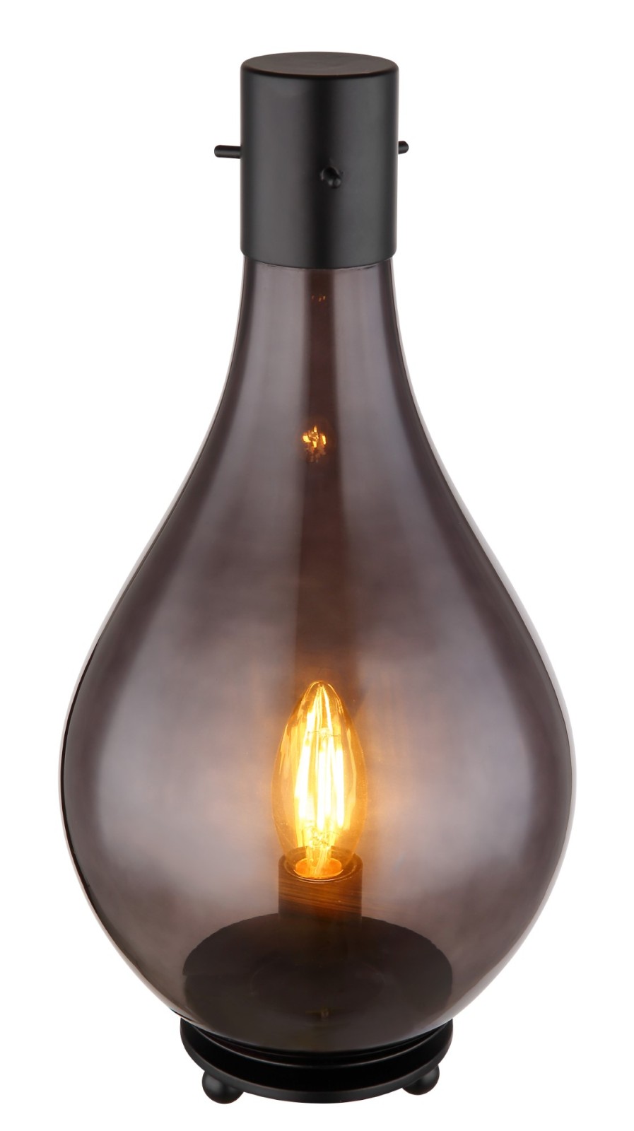 Tischleuchte - schwarz-rauchfarben - 35 cm