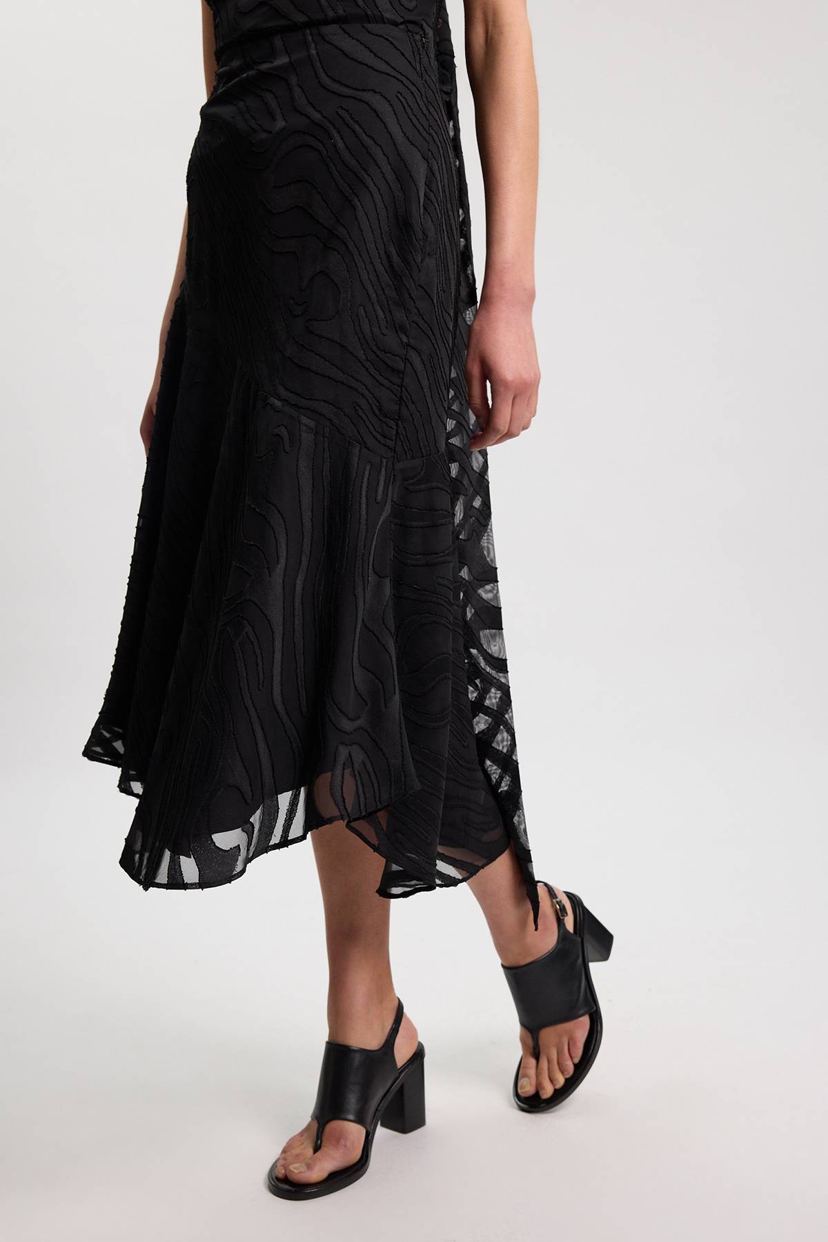 KarenMillen Jupe Tissée À Panneaux Avec Rayures Auto-texturées Slub