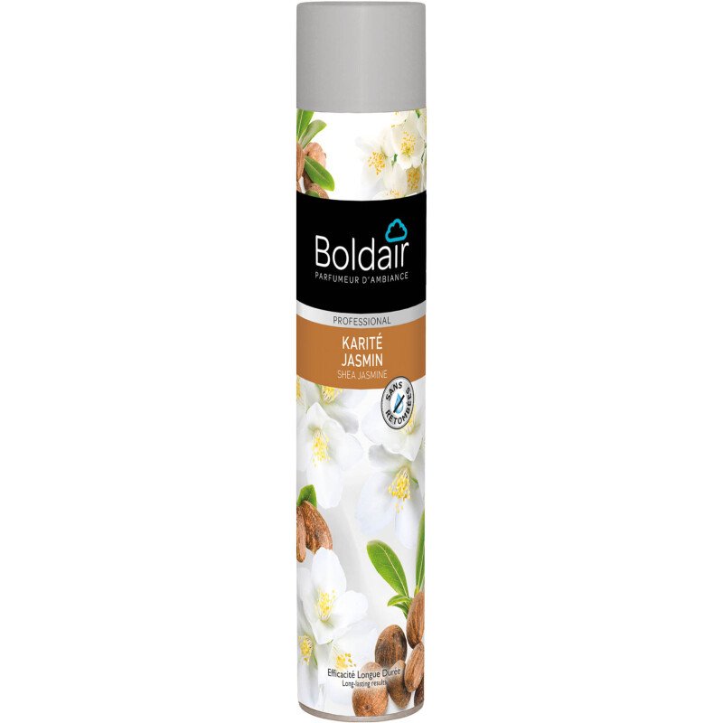 Désodorisant parfumant Boldair karité jasmin - Aérosol 750 ml