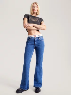 Calça jeans flare de cintura baixa Sophie