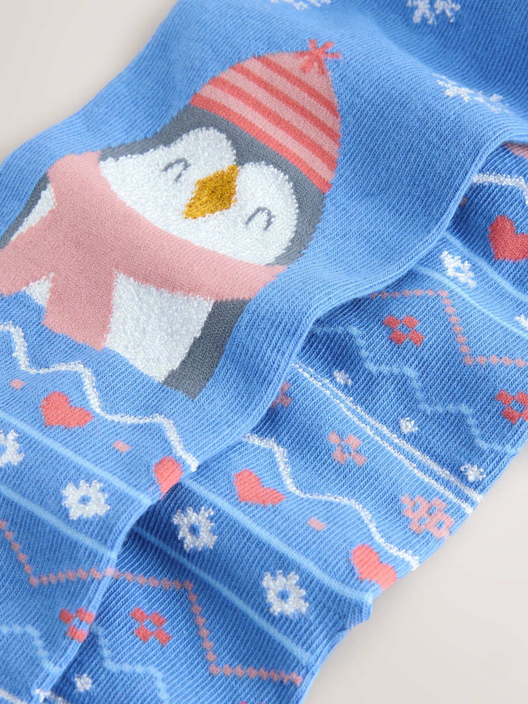 Blauw pinguïn - Kerstmaillot met hoog katoengehalte