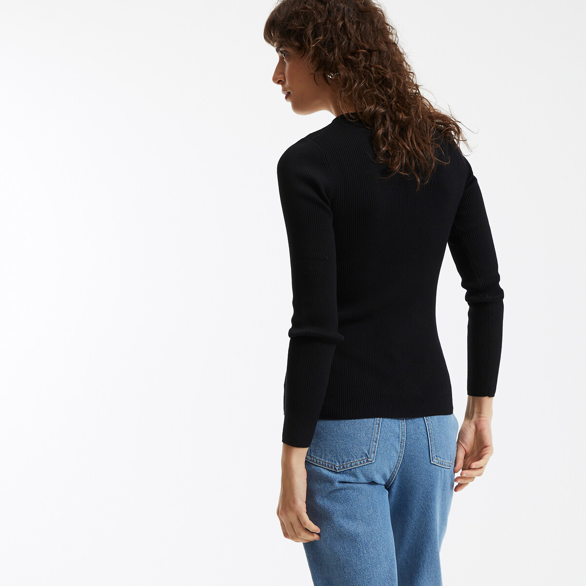 COLEÇÃO LA REDOUTE<br>Suéter em malha fina com gola redonda
