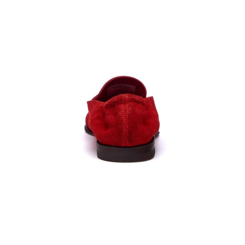 LISA Red-Mocassin pour femme en cuir suede