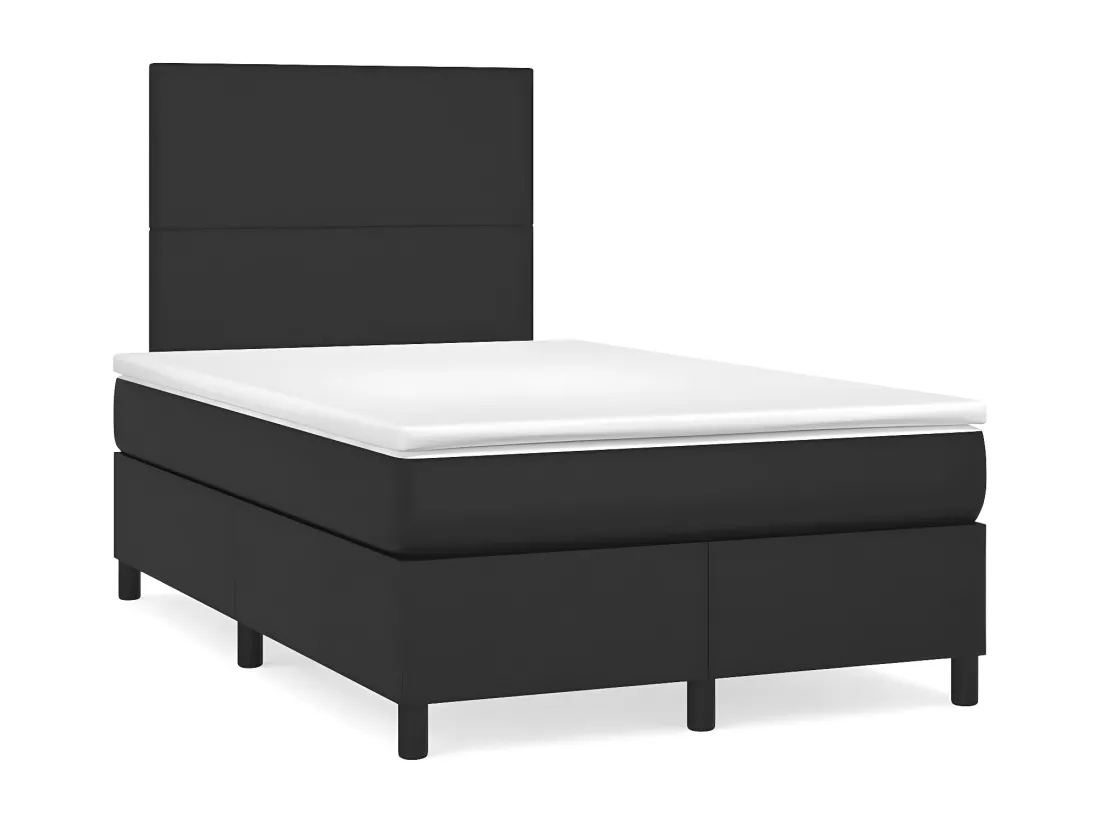 Sommier tapissier avec matelas Noir 120x200 cm Similicuir
