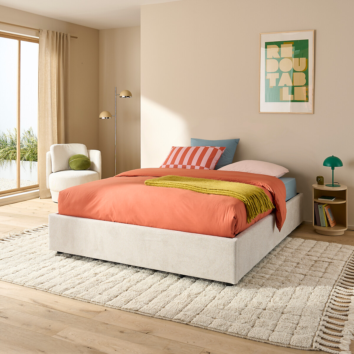LA REDOUTE INTERIEURS<br>Cama baú com estrado de ripas rebatível, Papilla