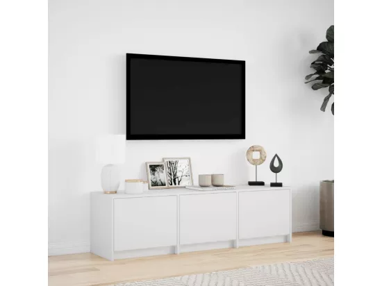 Meuble TV avec LED blanc 140x34x40 cm bois d'ingénierie