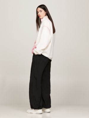Moletom oversized de lã polar com zíper até o peito