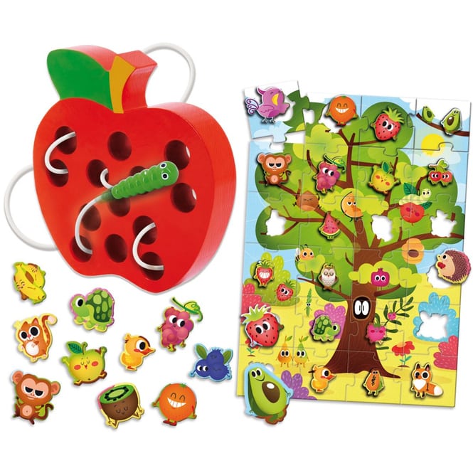 Montessori - Fruits & Co. - 2-in-1 Apfelspiel und Puzzle