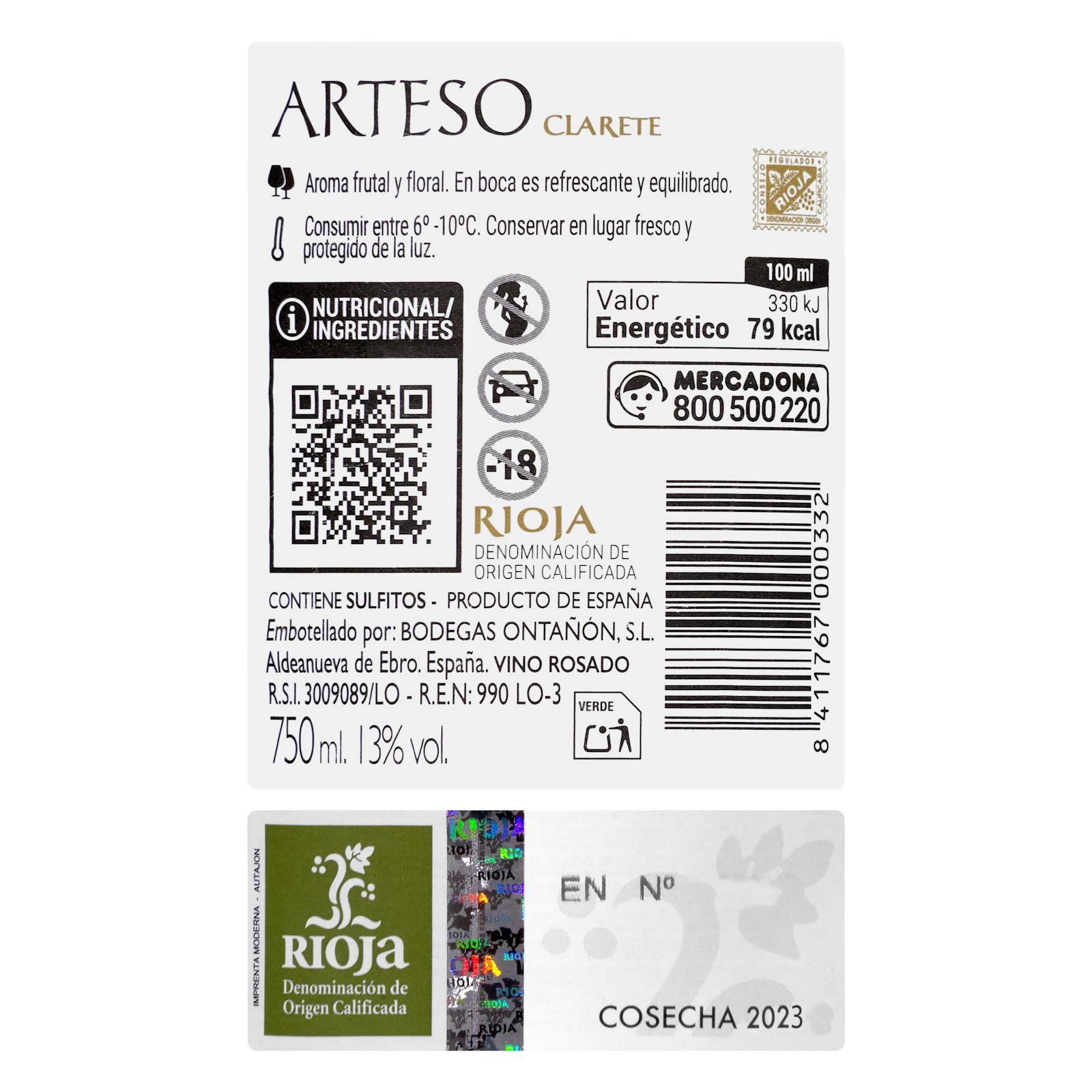 Vin rosé DO Rioja Arteso Clarete