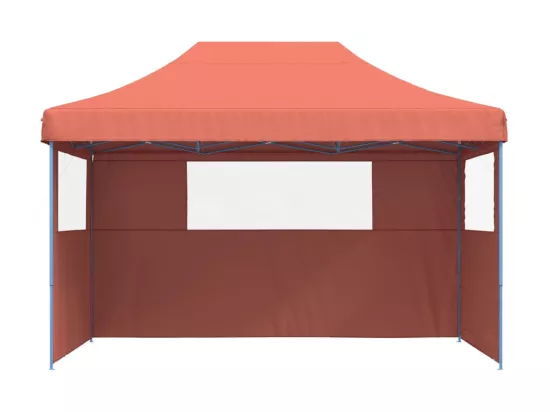 Tente de réception pliable escamotable avec 3 parois latérales