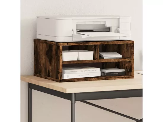 Support d'imprimante chêne fumé 49x40x22,5 cm bois d'ingénierie