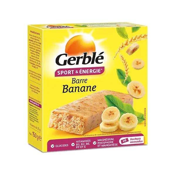 Barras de Banana Gerblé Sport 6 x 25g