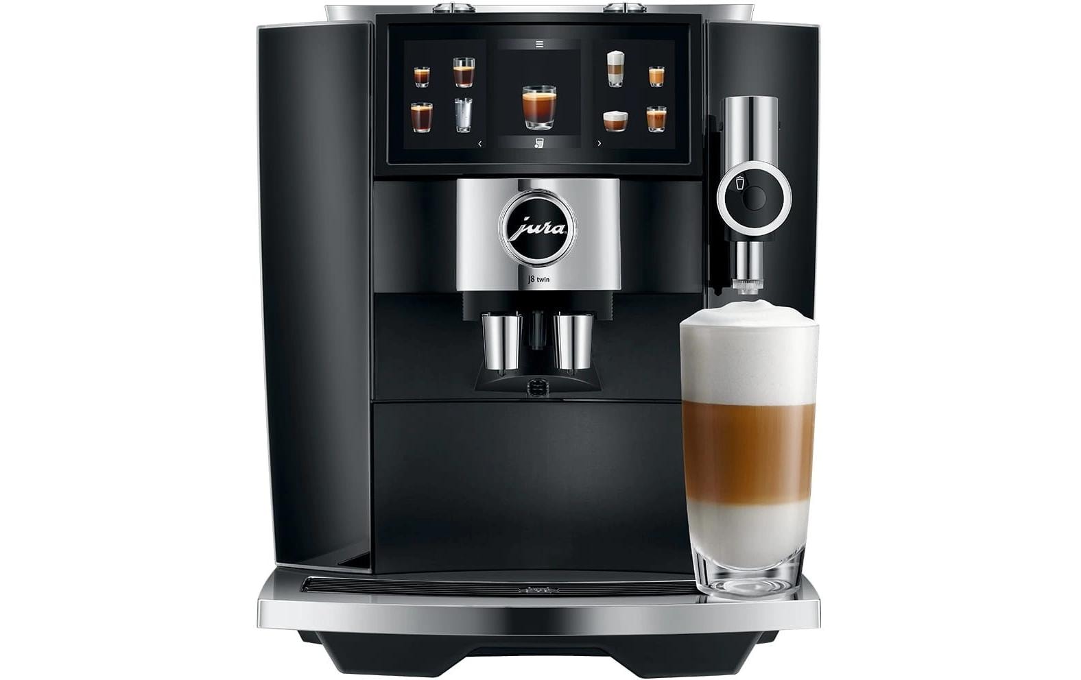 Kaffeevollautomat J8 twin Diamond Black (SA)<br>Zweitassen-Vollautomat für 31 verschiedene Kaffee- und Milchgetränke