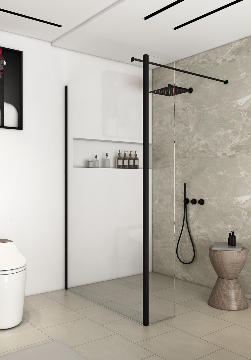 Saniclear Redro glaswand 40x200cm 8mm anti-kalk