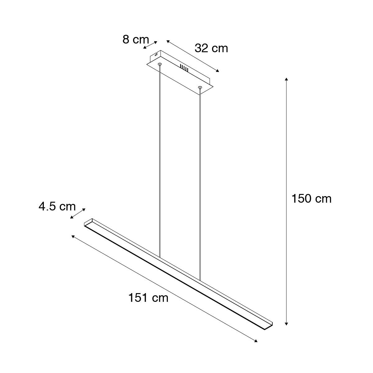 Moderne zwarte hanglamp 150 cm incl. LED - Banda