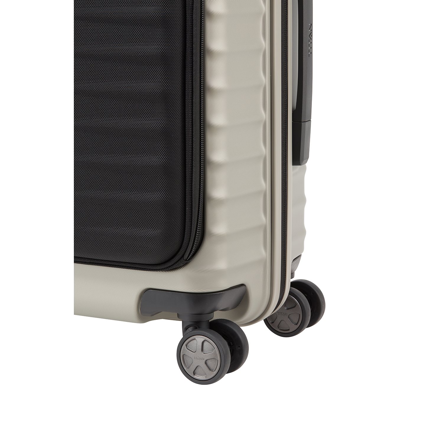 TITAN Litron 4 Wheel Trolley S Frontpocket champagne