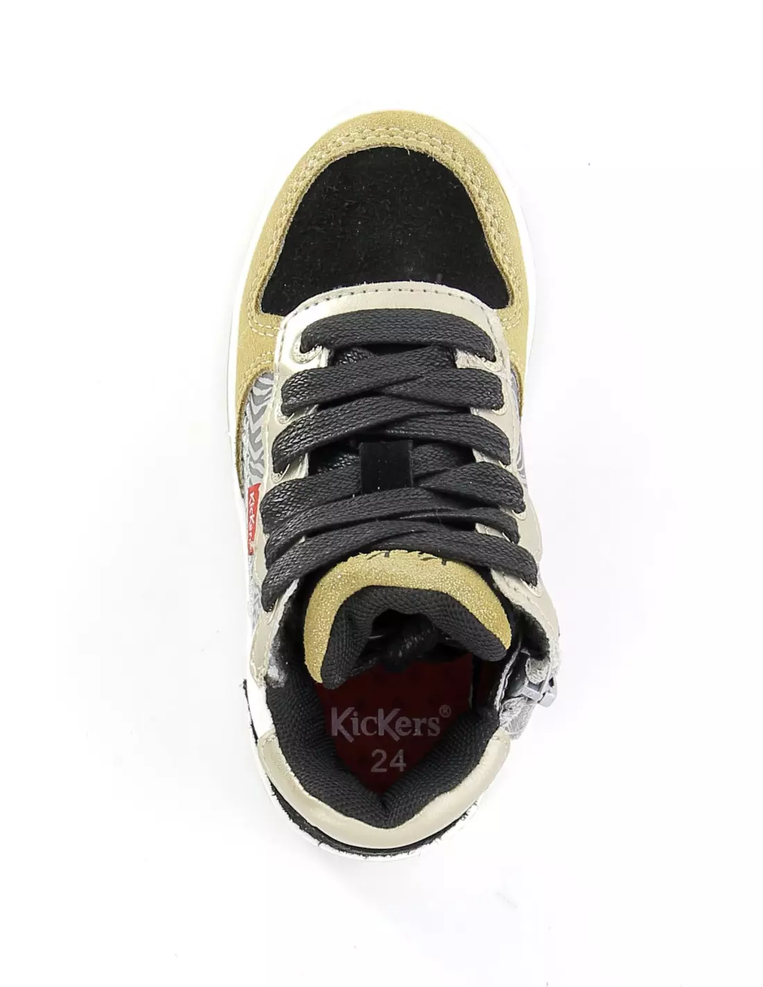 KICKERS KICKLAX - Baskets Jaunenoirzebre