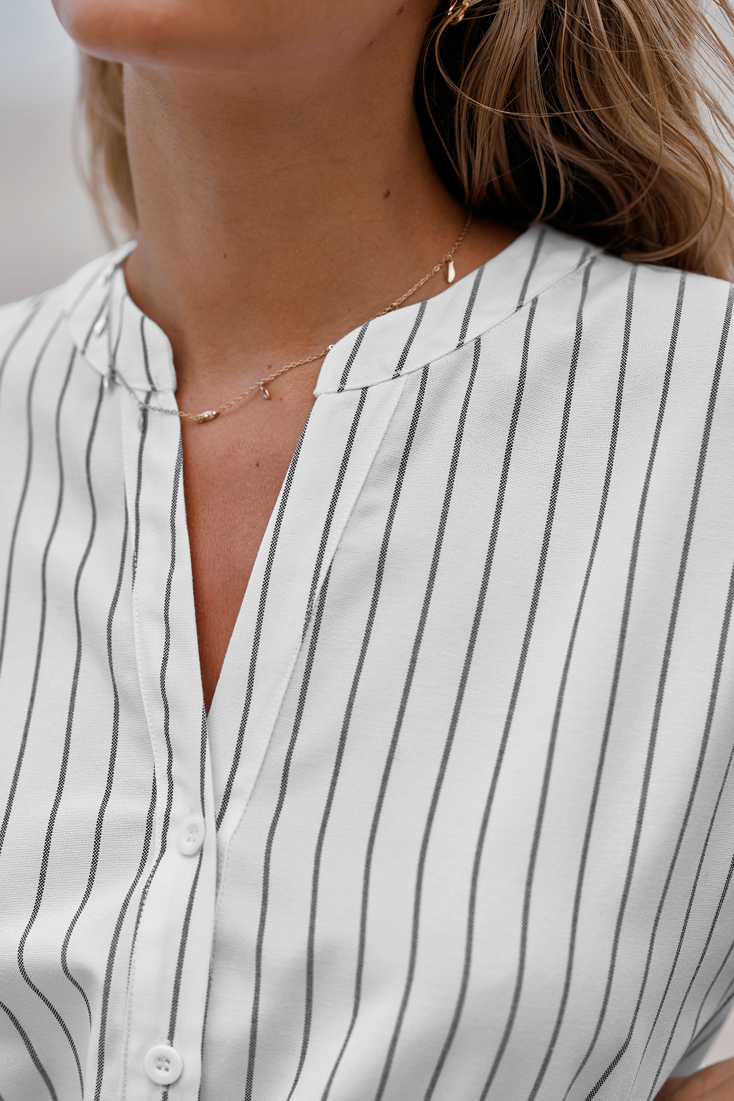 Robe avec taille à cordon à rayures