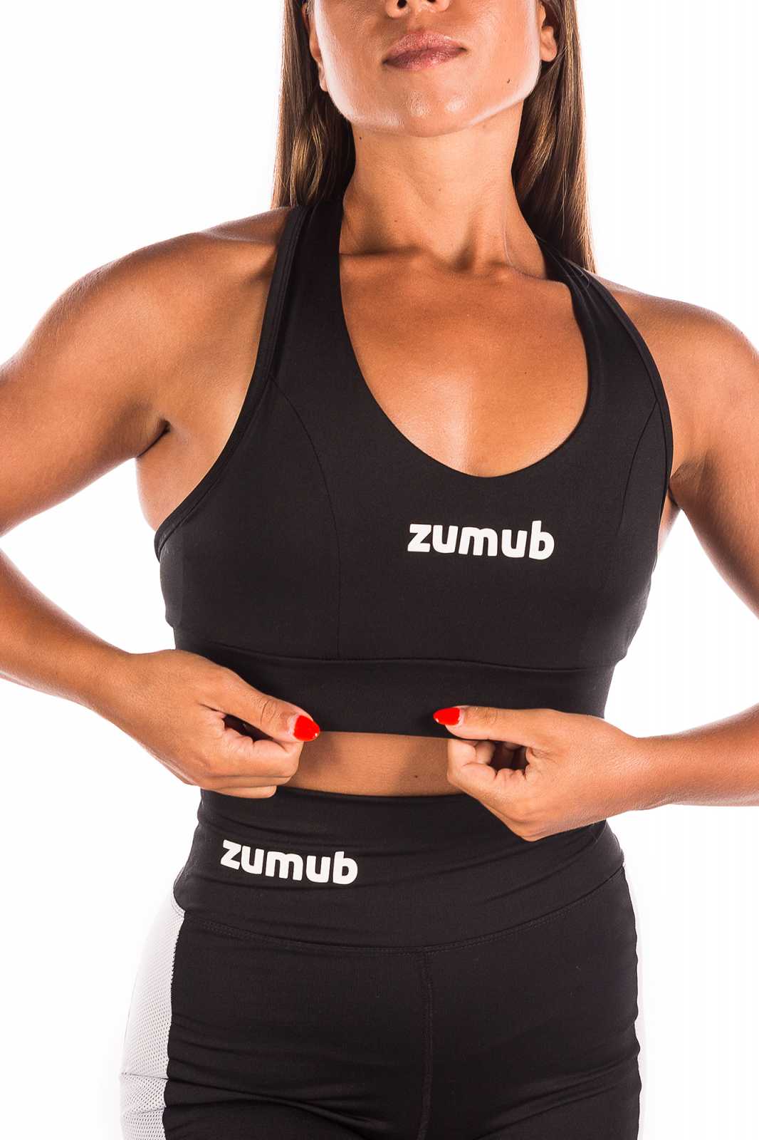 Zumub TRIBE ESSENTIALS SHORT PUSH-UP + TOP ESPORTIVO PRETO