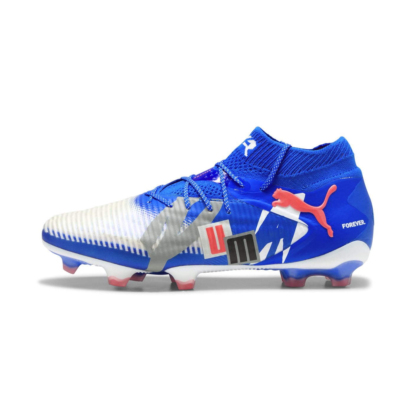 PUMA Future 8 Ultimate Forever Gras Voetbalschoenen (FG) Wit Blauw Oranje