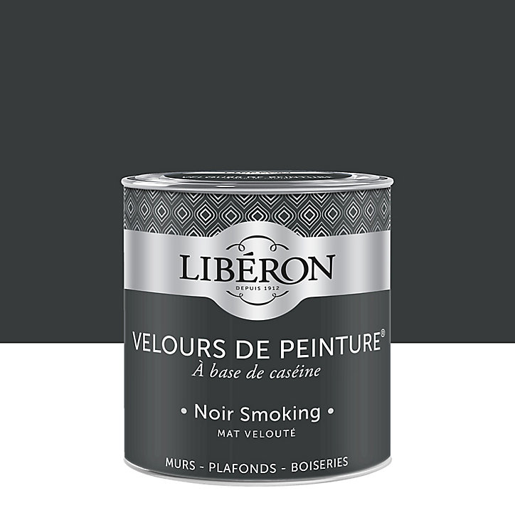 Peinture murs, plafonds et boiseries Velours de peinture noir smoking Libéron 0,5L