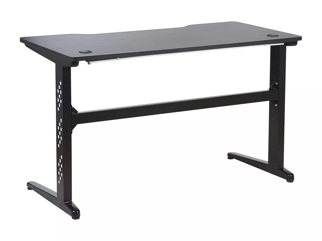 Bureau gamer éclairage LED 120 x 60 cm noir DEXTER