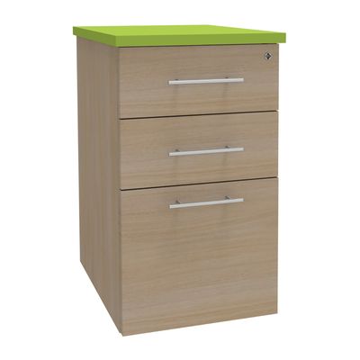 Caisson HT bureau - steely/stelly manager - Profondeur 60 cm - chene - top vert