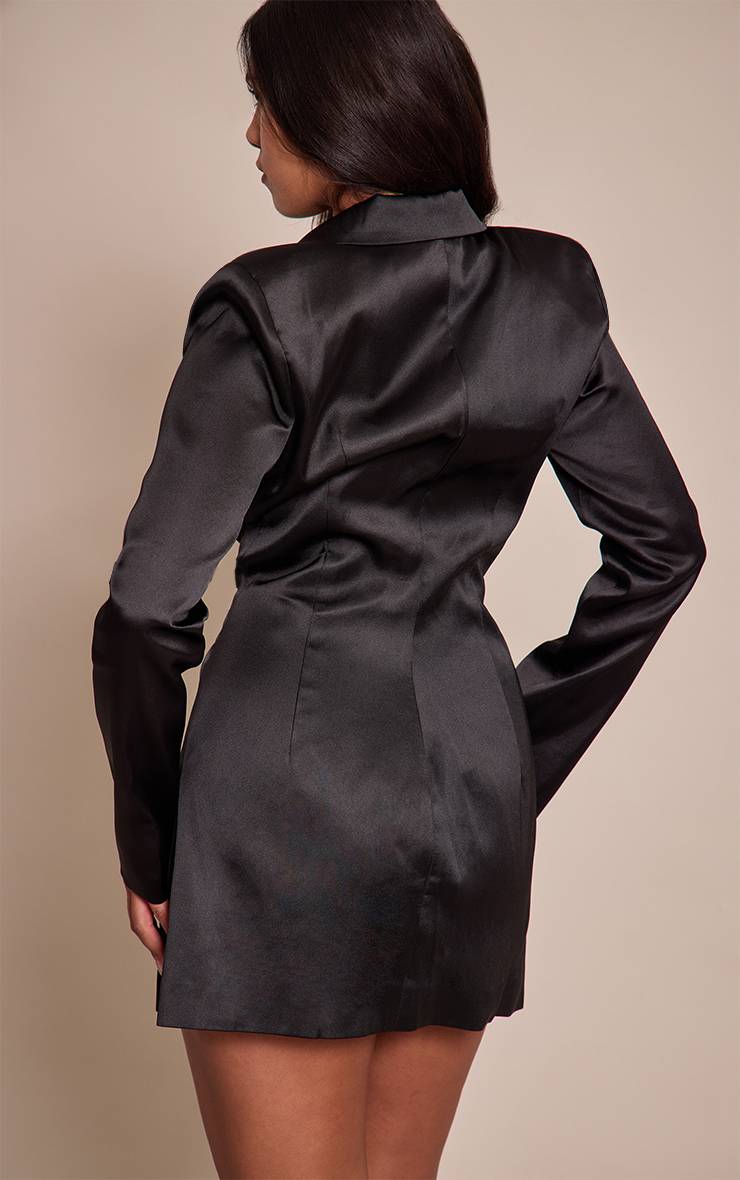 Noir Robe Blazer Satinée Shape