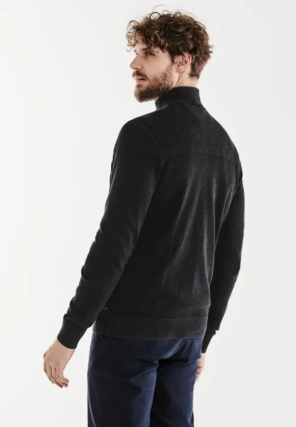 Zipper Strickjacke - faded black