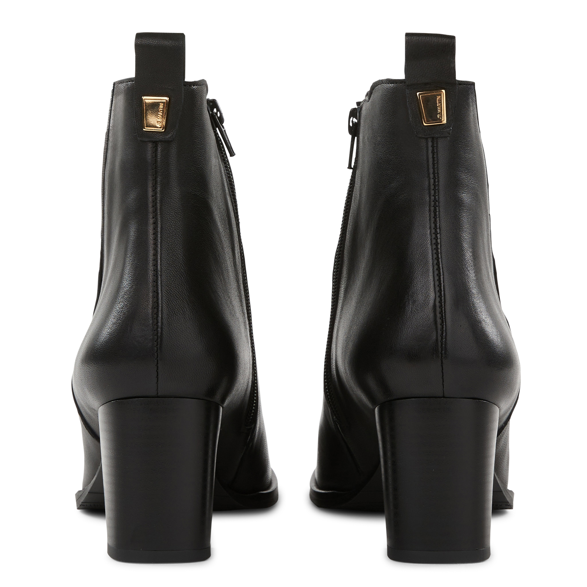 JINGA - Bottines à talons en cuir | Noir
