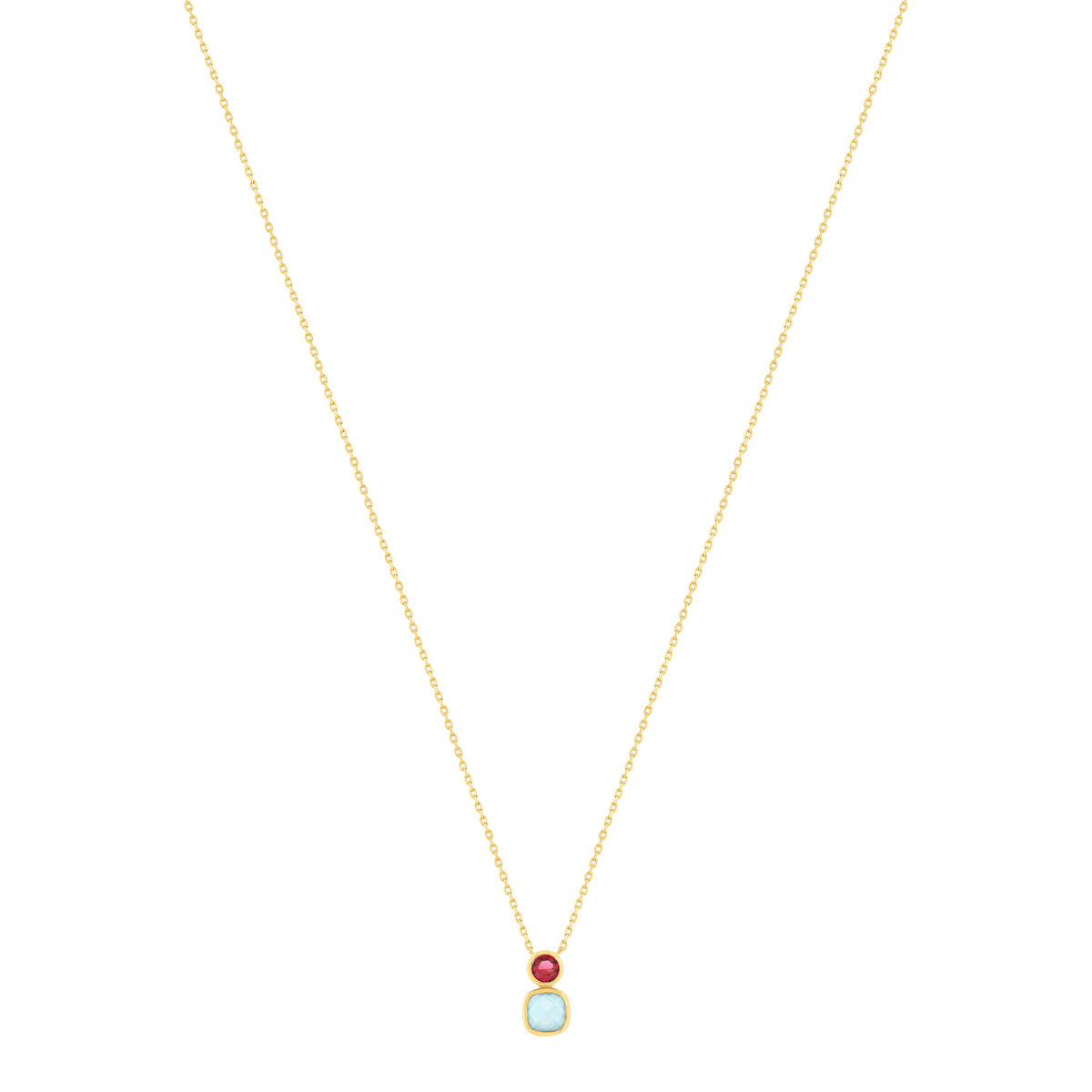 Collier plaqué or agate zirconia 45 cm