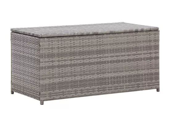 Boîte de rangement de jardin résine tressée 100x50x50 cm gris