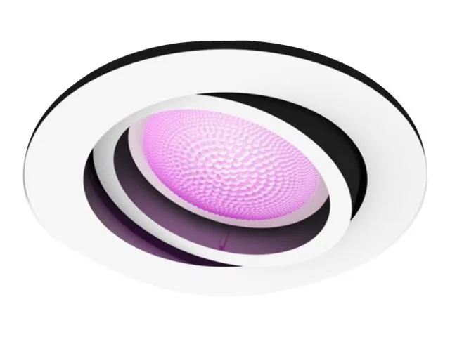 Philips Hue White and Color Ambiance Centura - Indlejret spotlys - LED-spot lyspære - GU10 - 5.7 W - klasse G - 16 millioner farver/varmt til køligt hvidt lys - hvid