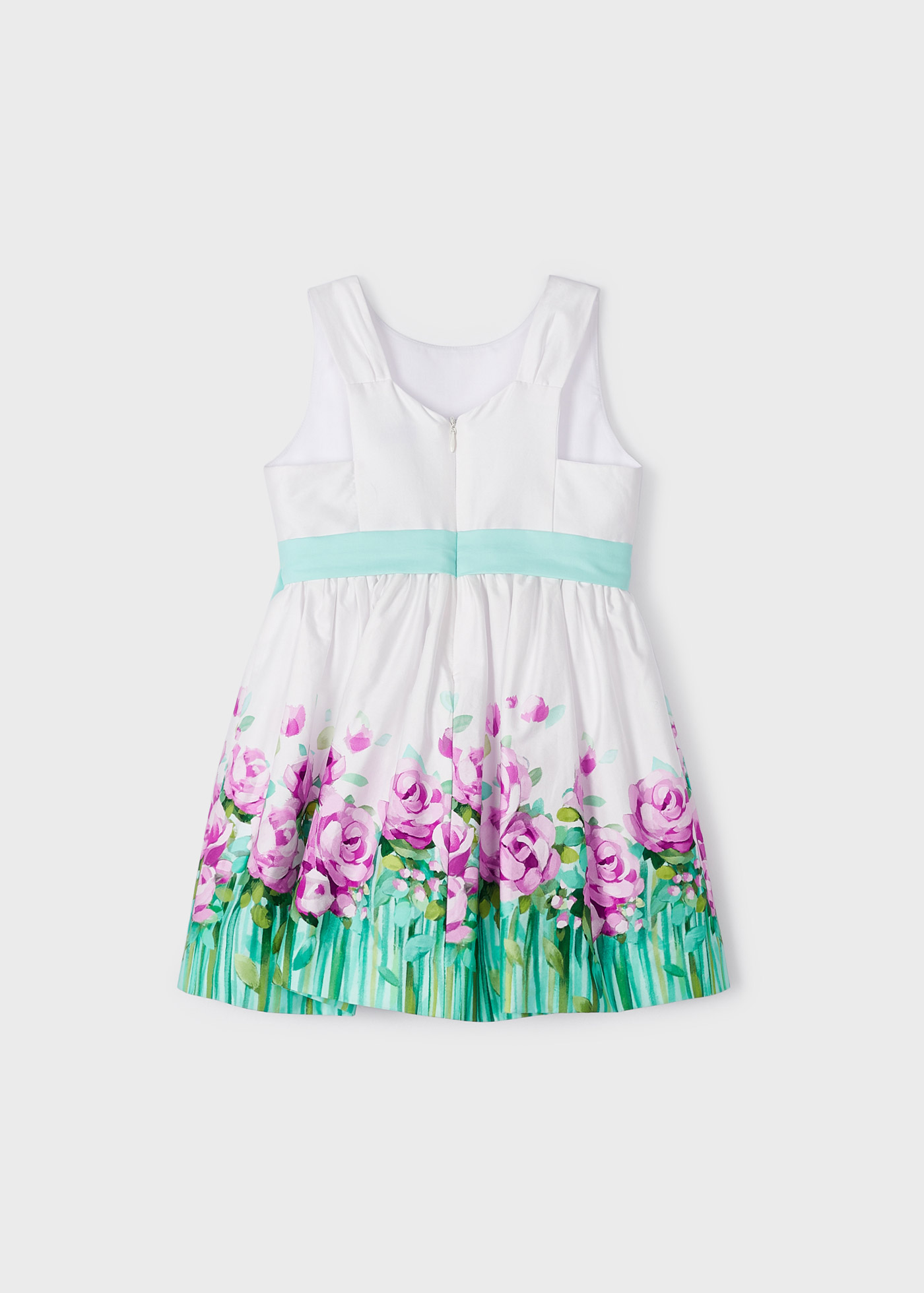 Vestido de algodão estampado para meninas