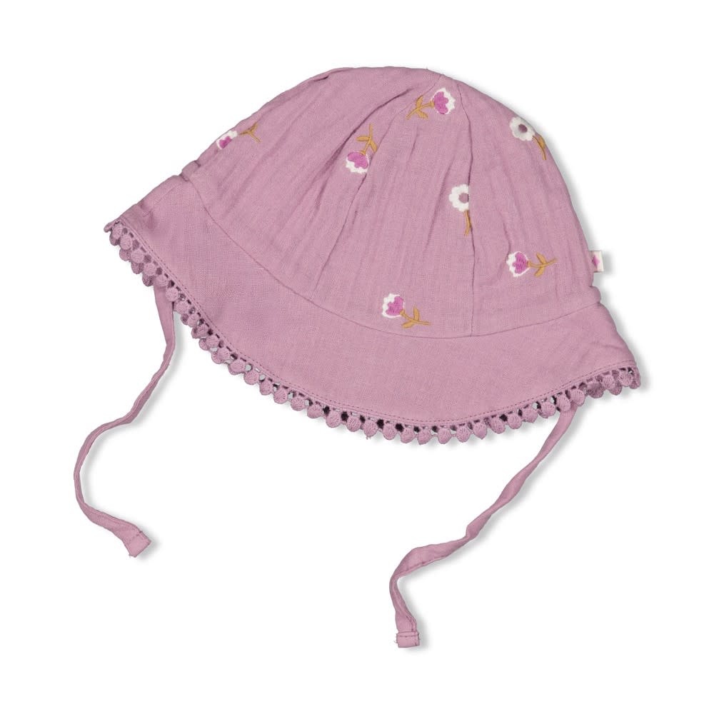Feetje Feetje zonnehoed mousseline ao embroidery - Flower Ranch violet maaet 2