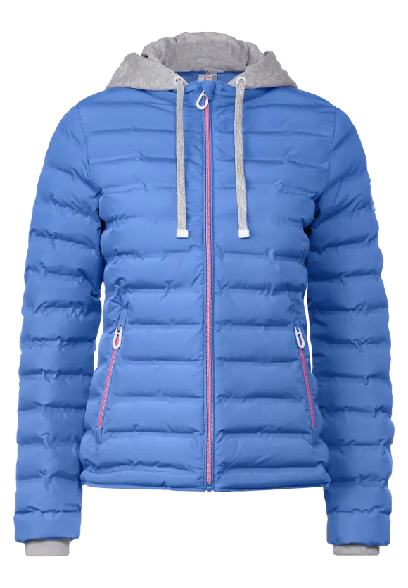Steppjacke mit Kapuze - water blue