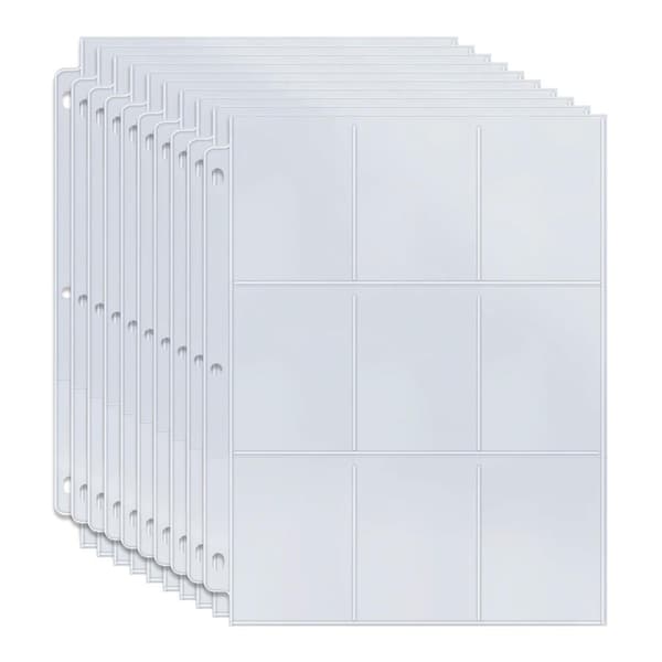 10-Pak - Plastlommer for Samlekort - Card Sleeves 9-lommer