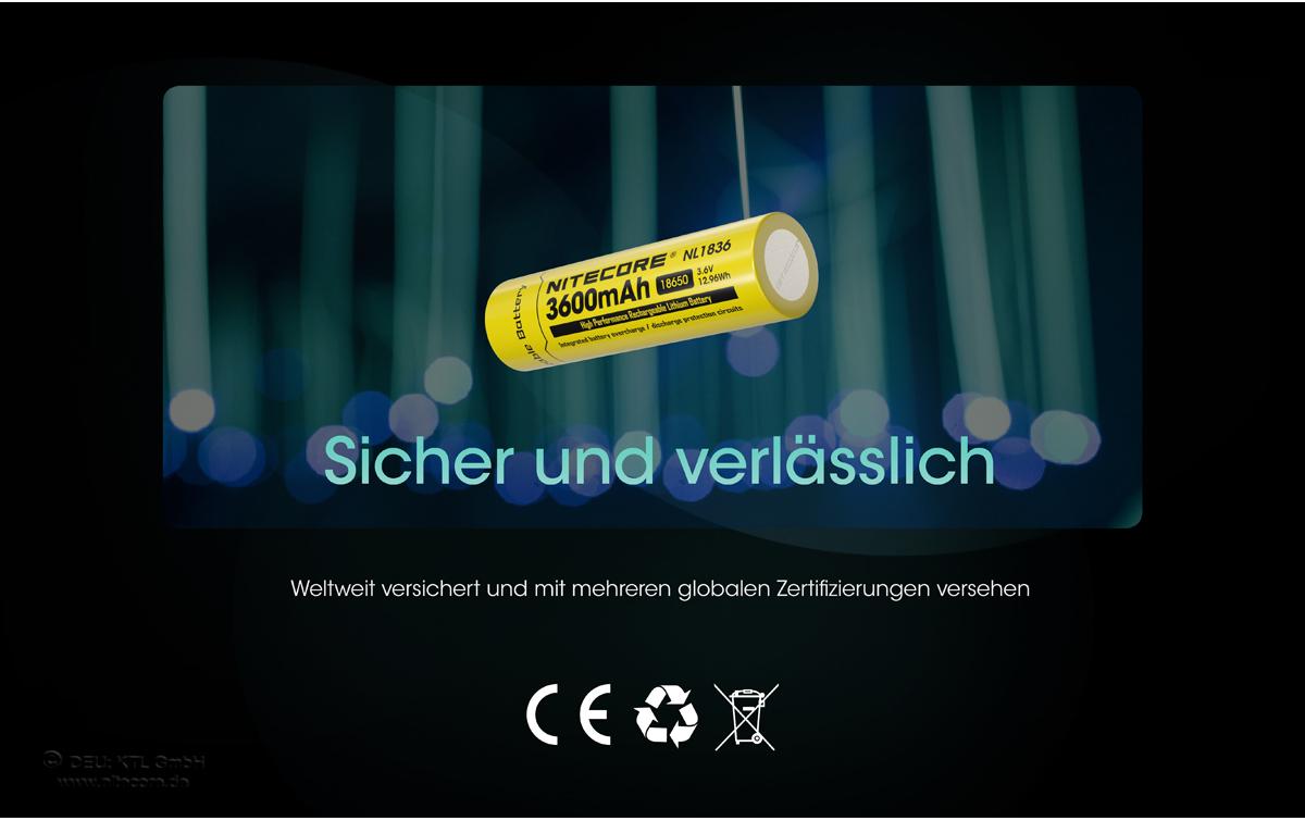 Akku NL1836 Li-Ion Typ 18650 3600 mAh, 1 StückLi-Ion Akku