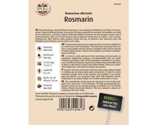 Rozemarijn 'SimplyHerbs' Sperli Kruidenzaad Multipille