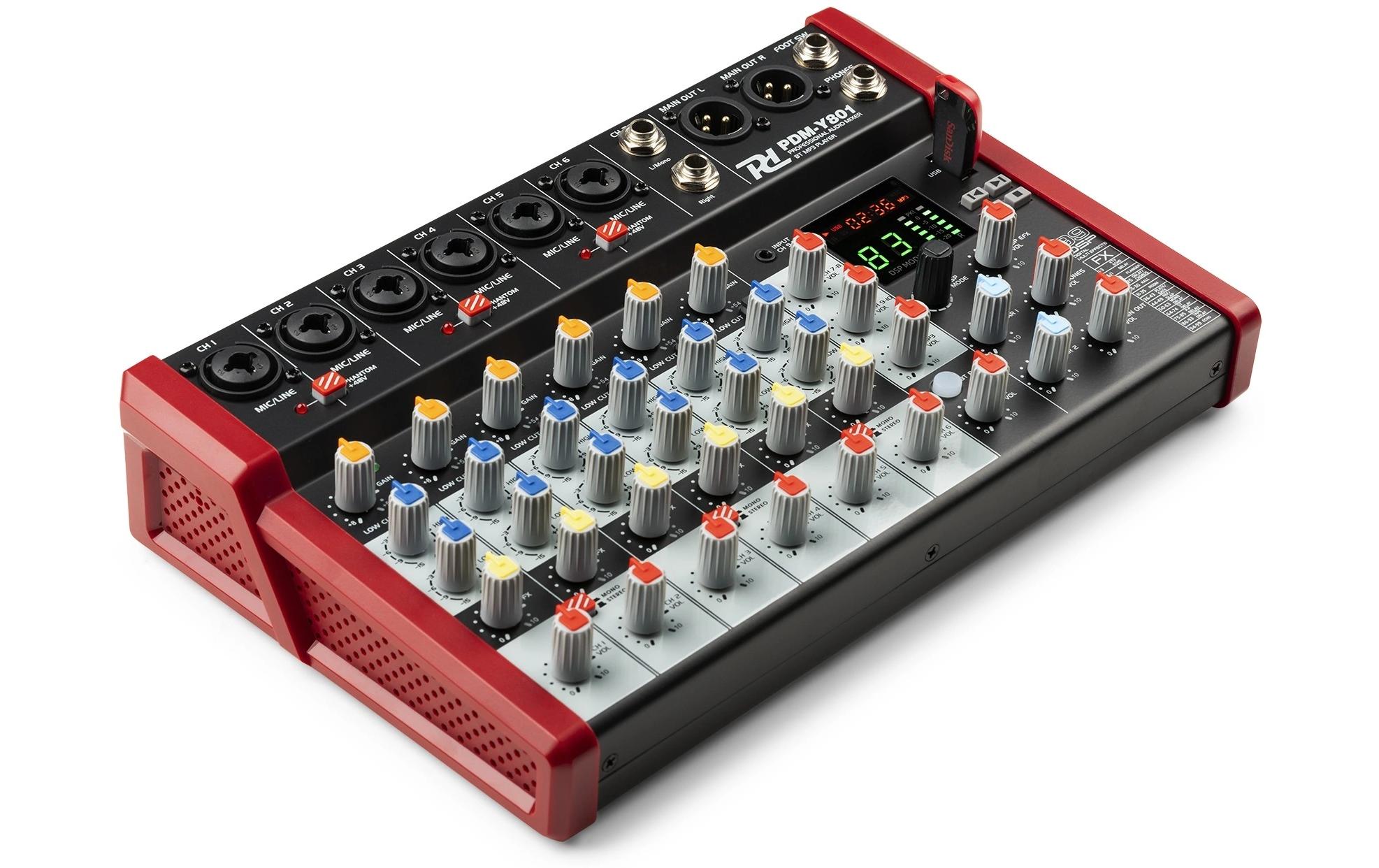 PDM-Y801<br>Kompaktes 8-Kanal Mischpult mit 24-Bit DSP