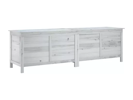 Boîte de rangement de jardin blanc bois massif de sapin