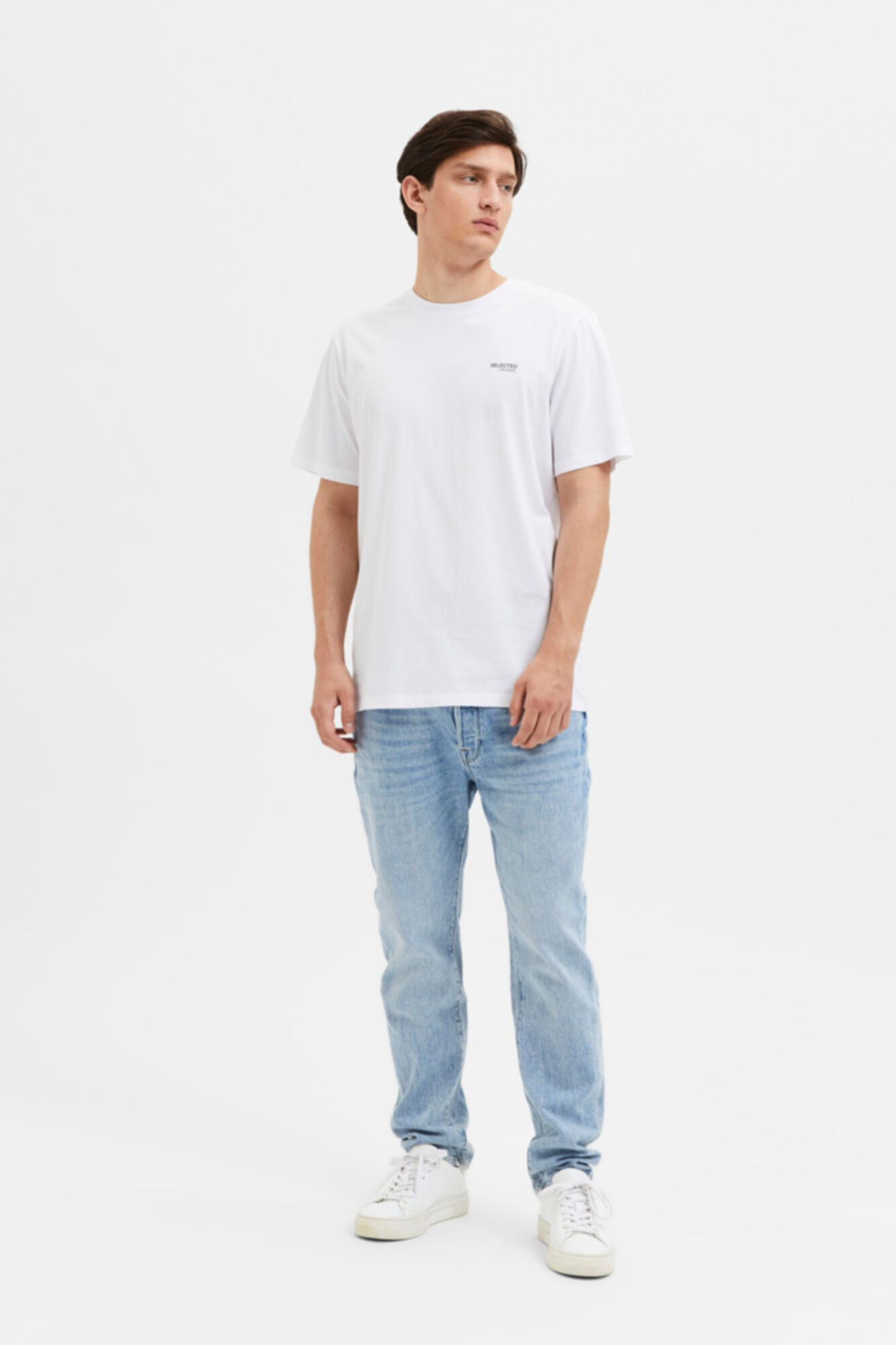Camiseta de manga curta com modelagem regular - Branca