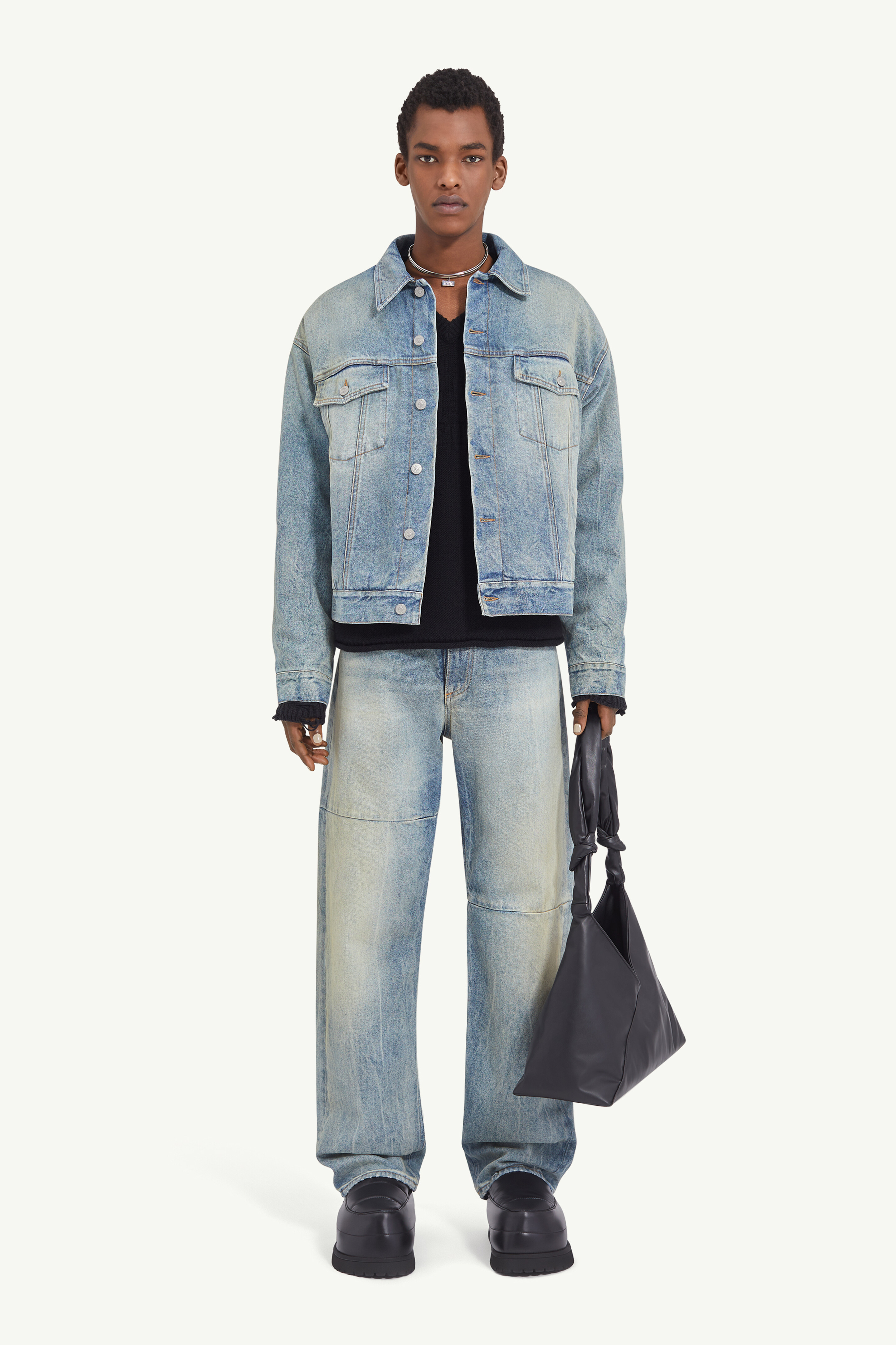 Veste en denim bleu pour femme
