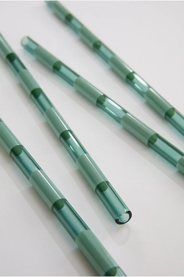 POPPY sugerør i glass 4-pakning